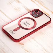 Силиконовый чехол SHINING with MagSafe для iPhone 12 красный