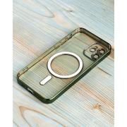Силиконовый чехол SHINING with MagSafe для iPhone 12 зеленый