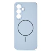 Силиконовый чехол Slim Ring Soft с поддержкой MagSafe для Samsung S24 FE blue fog