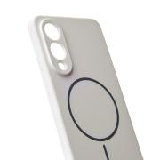 Силиконовый чехол Slim Ring Soft с поддержкой MagSafe для Samsung S25 Edge white