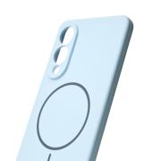 Силиконовый чехол Slim Ring Soft с поддержкой MagSafe для Samsung S25 Edge blue fog