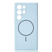 Силиконовый чехол Slim Ring Soft с поддержкой MagSafe для Samsung S24 Ultra blue fog