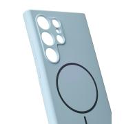 Силиконовый чехол Slim Ring Soft с поддержкой MagSafe для Samsung S24 Ultra blue fog