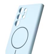 Силиконовый чехол Slim Ring Soft с поддержкой MagSafe для Samsung S24 Ultra blue fog