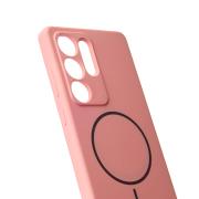 Силиконовый чехол Slim Ring Soft с поддержкой MagSafe для Samsung S25 Ultra pink