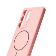Силиконовый чехол Slim Ring Soft с поддержкой MagSafe для Samsung S25 Ultra pink
