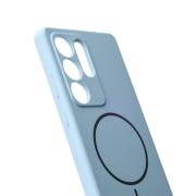 Силиконовый чехол Slim Ring Soft с поддержкой MagSafe для Samsung S25 Ultra blue fog