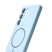 Силиконовый чехол Slim Ring Soft с поддержкой MagSafe для Samsung S25 Ultra blue fog