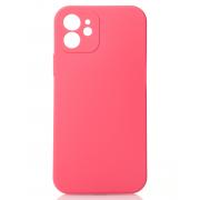 Силиконовый чехол SOFT Silicone Case для iPhone 12 (без лого) малиновый