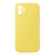 Силиконовый чехол SOFT Silicone Case для iPhone 12 (без лого) лимонный