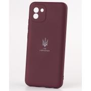 Силиконовый чехол SOFT Silicone Case для Samsung A03 (ТРИЗУБ) бордовый