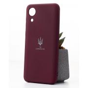 Силиконовый чехол SOFT Silicone Case для Samsung A03 Core (ТРИЗУБ) бордовый