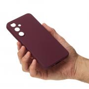 Силиконовый чехол SOFT Silicone Case для Samsung S24 FE (без лого) бордовый
