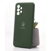 Силиконовый чехол SOFT Silicone Case для Samsung A13 4G (ТРИЗУБ) темно-зеленый