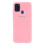 Силиконовый чехол SOFT Silicone Case для Samsung A21/A215 HQ (с логотипом) розовый