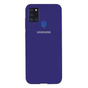 Силиконовый чехол SOFT Silicone Case для Samsung A21/A215 HQ (с логотипом) синий