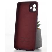 Силиконовый чехол SOFT Silicone Case для Samsung A04 (ТРИЗУБ) бордовый