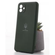 Силиконовый чехол SOFT Silicone Case для Samsung A04 (ТРИЗУБ) темно-зеленый