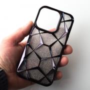 Силиконовый чехол THREE-DIMENSIONAL DIAMOND для iPhone 15 Pro Max черный