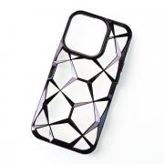 Силиконовый чехол THREE-DIMENSIONAL DIAMOND для iPhone 15 Pro Max черный