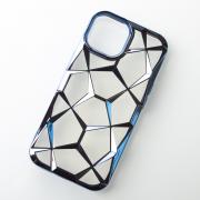 Силиконовый чехол THREE-DIMENSIONAL DIAMOND для iPhone 14 синий