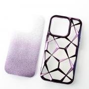 Силиконовый чехол THREE-DIMENSIONAL DIAMOND для iPhone 14 Pro фиолетовый