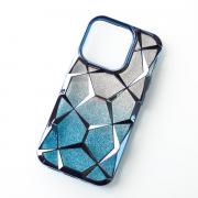 Силиконовый чехол THREE-DIMENSIONAL DIAMOND для iPhone 14 Pro синий
