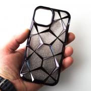 Силиконовый чехол THREE-DIMENSIONAL DIAMOND для iPhone 15 черный