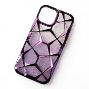 Силиконовый чехол THREE-DIMENSIONAL DIAMOND для iPhone 15 фиолетовый