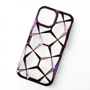 Силиконовый чехол THREE-DIMENSIONAL DIAMOND для iPhone 15 фиолетовый
