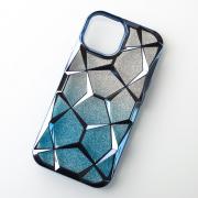 Силиконовый чехол THREE-DIMENSIONAL DIAMOND для iPhone 15 синий