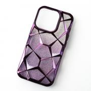 Силиконовый чехол THREE-DIMENSIONAL DIAMOND для iPhone 15 Pro фиолетовый