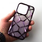 Силиконовый чехол THREE-DIMENSIONAL DIAMOND для iPhone 15 Pro фиолетовый