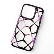 Силиконовый чехол THREE-DIMENSIONAL DIAMOND для iPhone 15 Pro фиолетовый