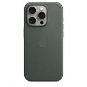 Тканевый чехол MagSafe WOVEN для iPhone 15 Pro темно-зеленый