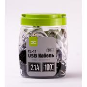 USB cable DC micro (CL-11) 30pcs/bottle, 1m черный/белый