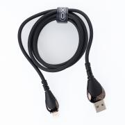 USB cable XO Lightning (NB218) Zink Alloy/Anti-Breakage/2.4A/1m черный