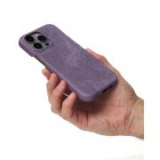 Чехол LEATHER Case для iPhone 14 Pro deep purple