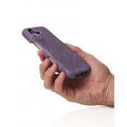 Чехол LEATHER Case для iPhone 16 deep purple