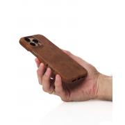 Чехол LEATHER Case для iPhone 16 Pro brown