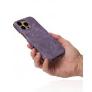Чехол LEATHER Case для iPhone 16 Pro deep purple
