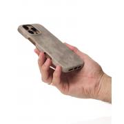 Чехол LEATHER Case для iPhone 16 Pro natural titanium