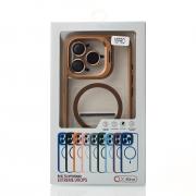 Силиконовый чехол MagSafe CAMERA GLASS PROTECTION для iPhone 16 Pro Max бронзовый