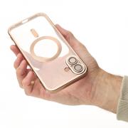 Силиконовый чехол MagSafe SHINING MATTE для iPhone 16 Plus desert titanium