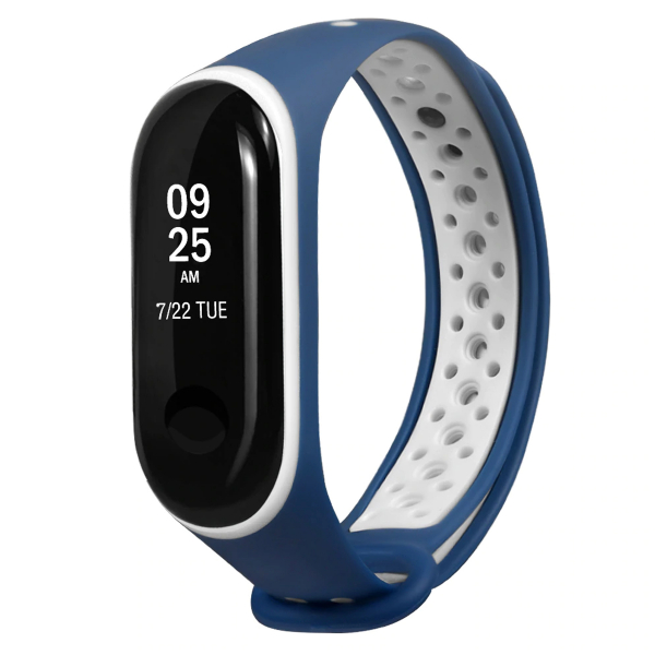 Ремешок для Mi Band 3/4 NIKE STYLE_Type1 белый/синий