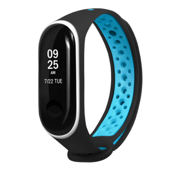 Ремешок для Mi Band 3/4 NIKE STYLE_Type1 голубой/черный