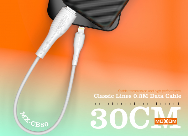 USB cable MOXOM micro USB (MX-CB80) 30cm белый