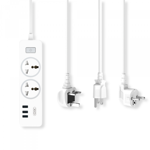 Удлинитель XO 3USB/ 2 OUTLET/ 10A /1.8m (WL04) белый