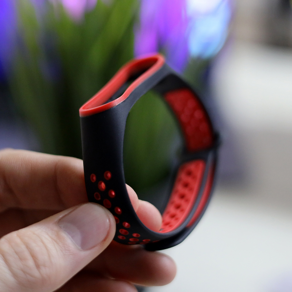 Ремешок для Mi Band 5/6 NIKE STYLE_Type1 красный/черный