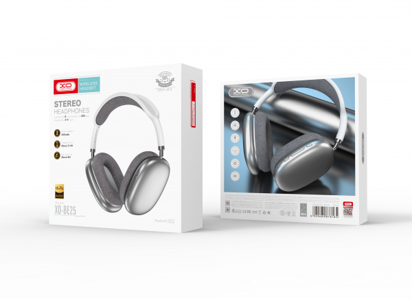 Наушники Bluetooth XO BE25 (накладные) серебряный
